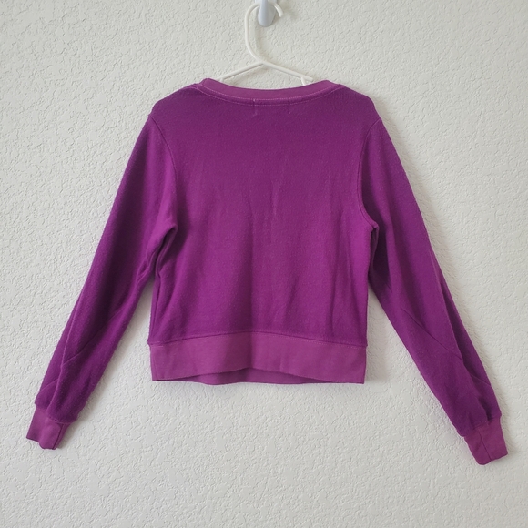 Wildfox Kids Purple Soft Cozy Graphic Sweater Sweatshirt Beach Palm Trees NWT - Picture 6 of 13